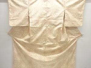 アンティーク　花立涌模様織り出し十日町紬着物